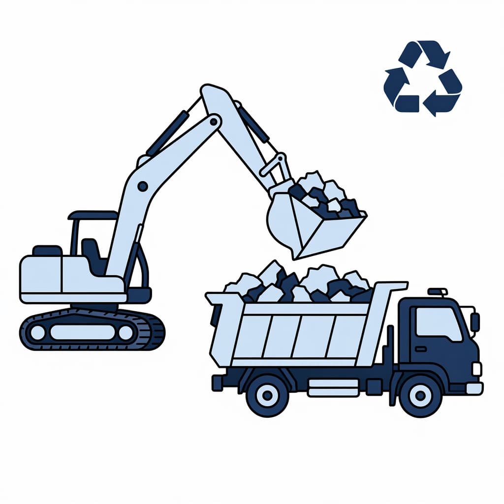 Demolition debris segregation, removal and material recovery