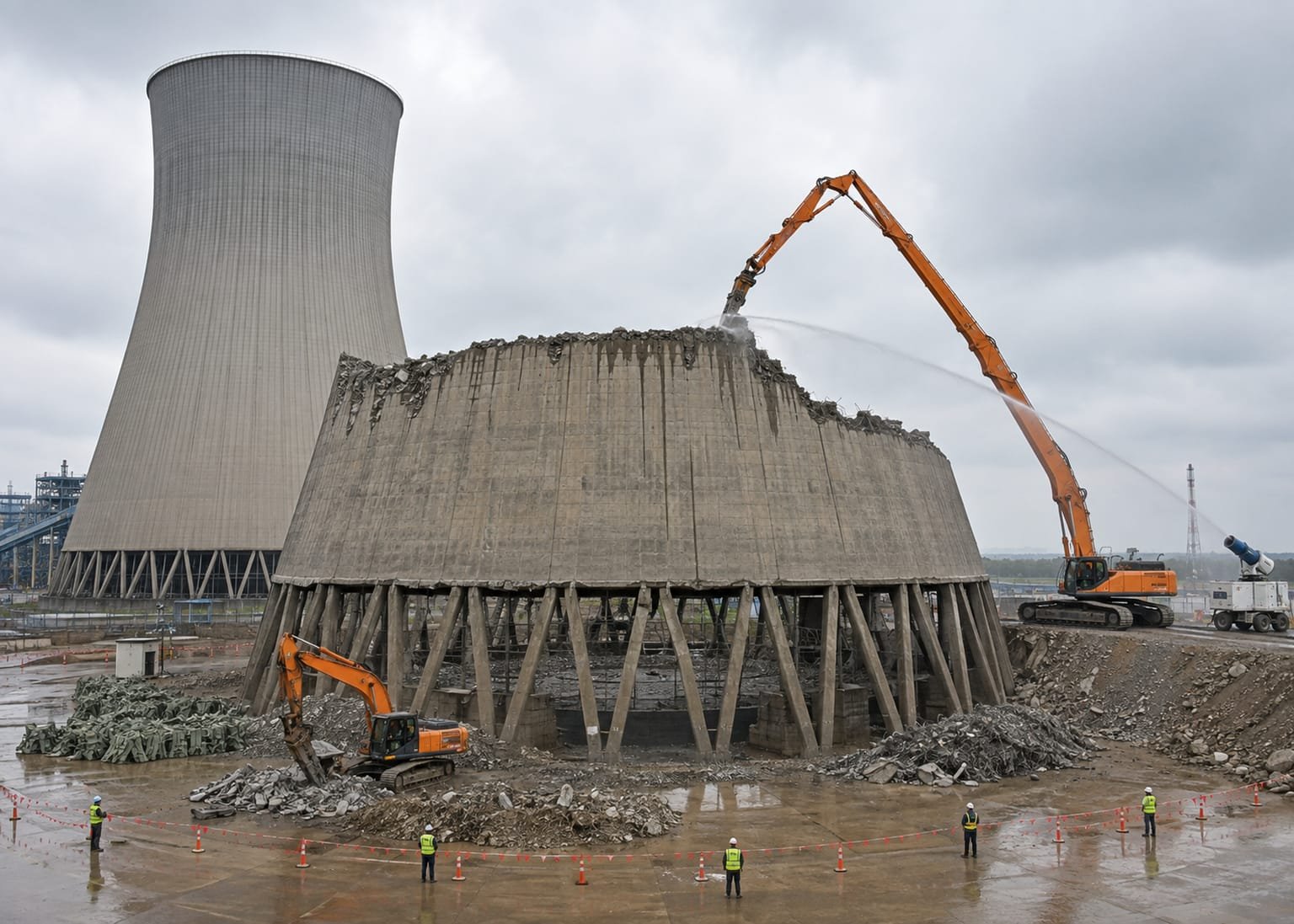 Cooling tower demolition