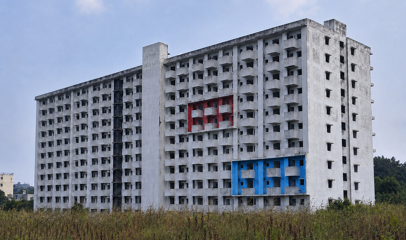 Top-down demolition of a B+G+9-storey apartment by BCM Demolition Group