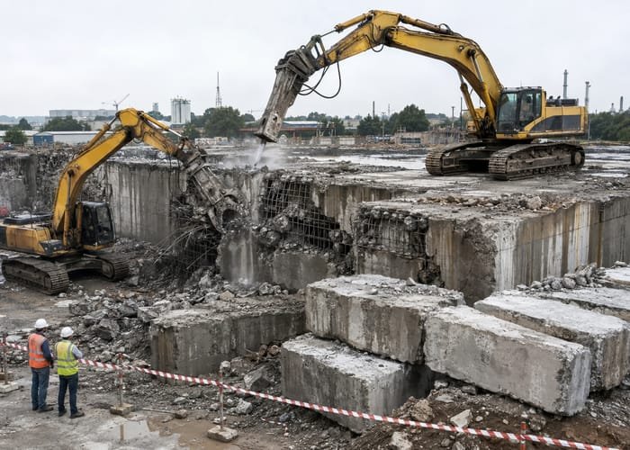 Heavy concrete demolition