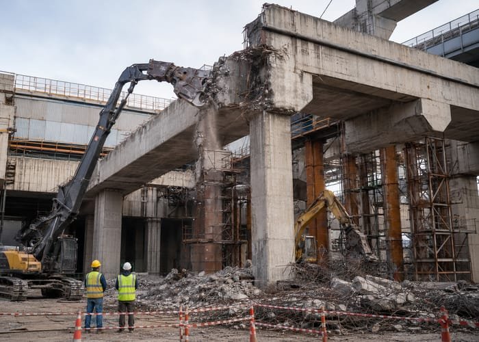 Heavy structural demolition