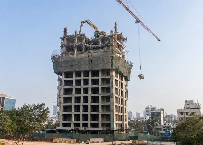 High-rise building demolition