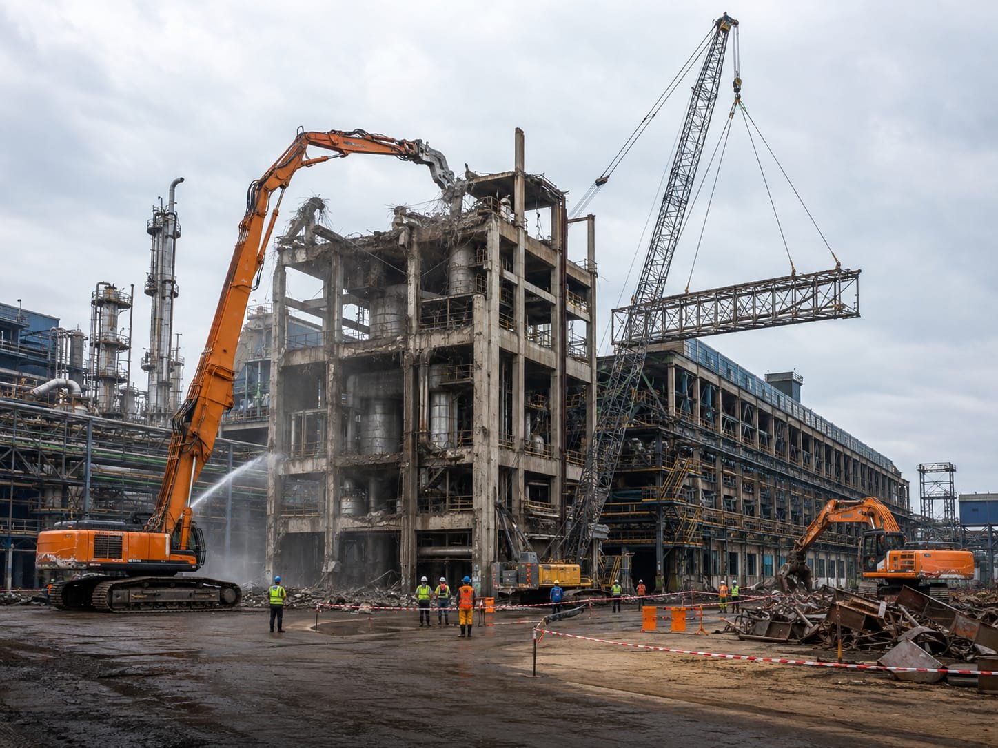 Industrial factory demolition and dismantling services