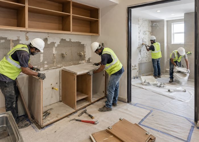 Kitchen and bathroom strip-out
