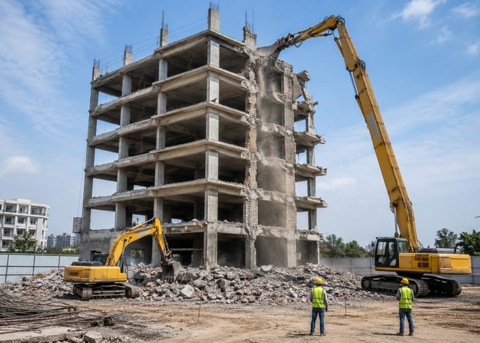Unfinished structural demolition