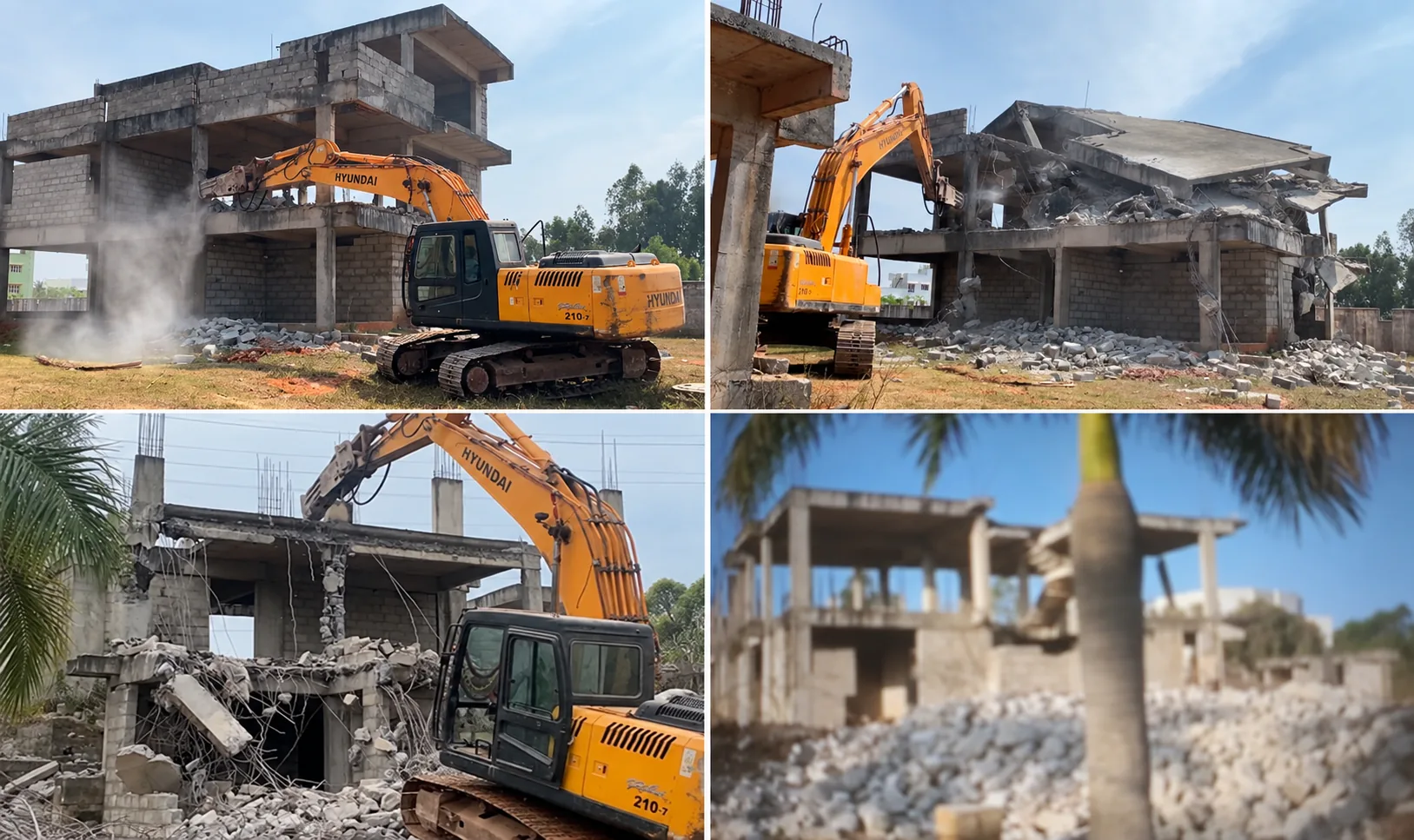 Demolition of 27 unfinished residential villas in Bangalore